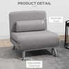 The Furniture Hubs Single Sofa Bed Grey