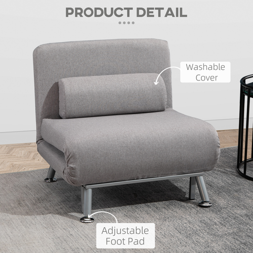 The Furniture Hubs Single Sofa Bed Grey