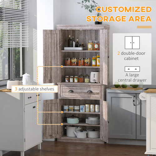 Freestanding Pantry Storage Cabinet, Home Organizer Furniture