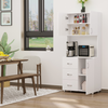 White Wooden Kitchen Storage Cabinet & Organizer Cupboard