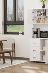 White Wooden Kitchen Storage Cabinet & Organizer Cupboard