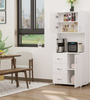 White Wooden Kitchen Storage Cabinet & Organizer Cupboard