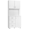 White Wooden Kitchen Storage Cabinet & Organizer Cupboard