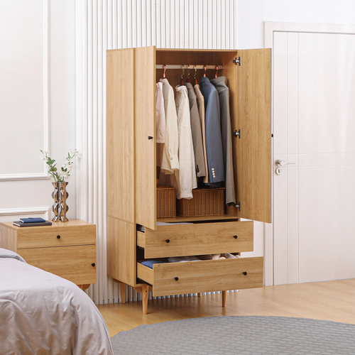 The Furniture Hub Modern Wardrobe with 2 Drawers