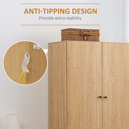 The Furniture Hub Modern Wardrobe with 2 Drawers