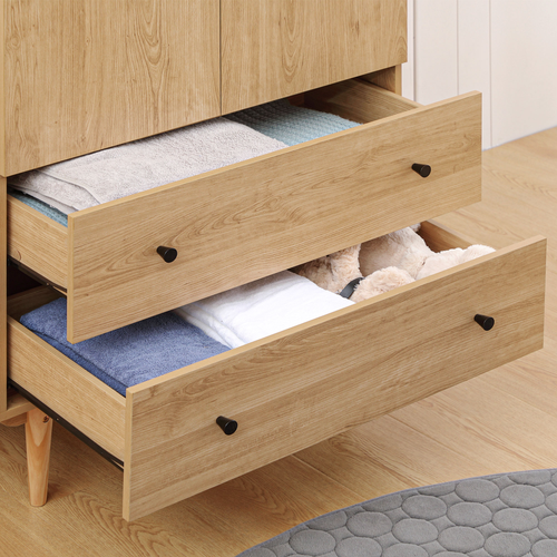 The Furniture Hub Modern Wardrobe with 2 Drawers