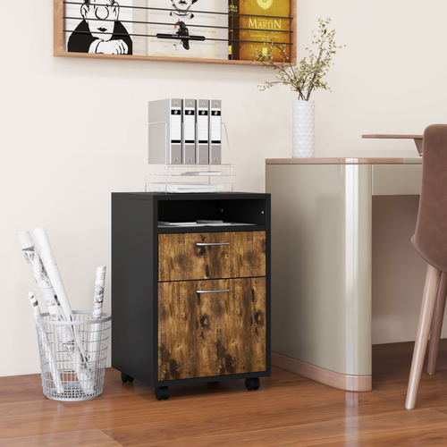 The Furniture Hubs 60cm Storage Cabinet with Drawers