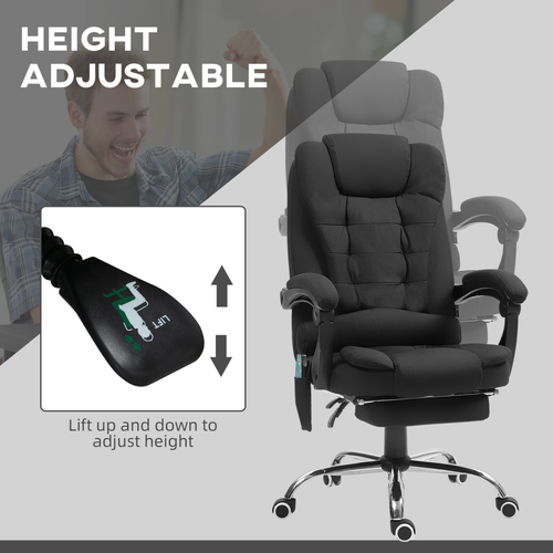 The Furniture Hubs Heated Massage Office Chair – Black