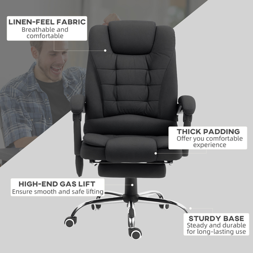 The Furniture Hubs Heated Massage Office Chair – Black
