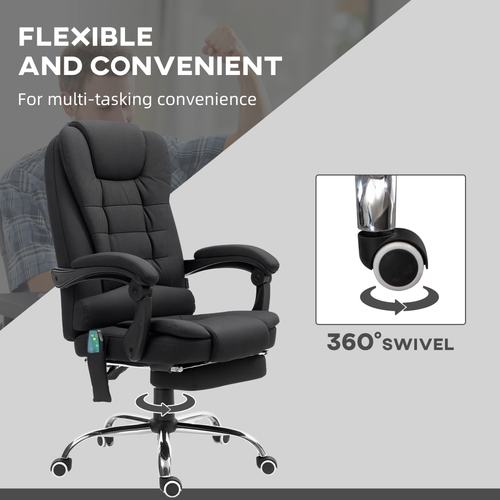 The Furniture Hubs Heated Massage Office Chair – Black