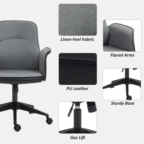 The Furniture Hubs Office Chair, Linen Desk Chair