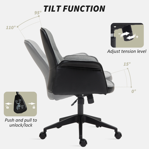 The Furniture Hubs Office Chair, Linen Desk Chair