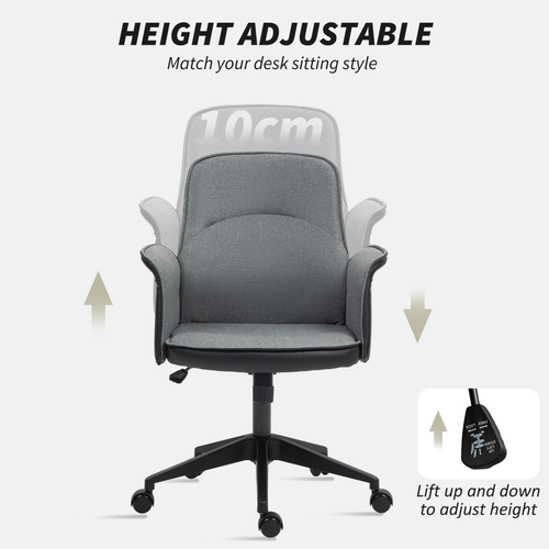 The Furniture Hubs Office Chair, Linen Desk Chair