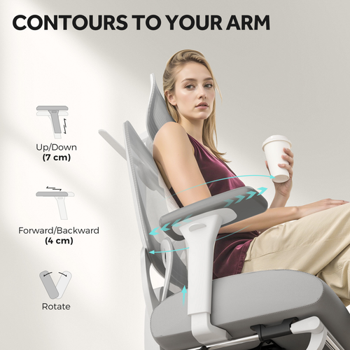 The Furniture Hubs Ergonomic Office Chair, Grey