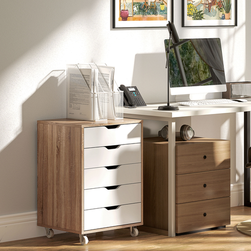 The Furniture Hubs Mobile Filing Cabinet, 5-drawer File Cabinet