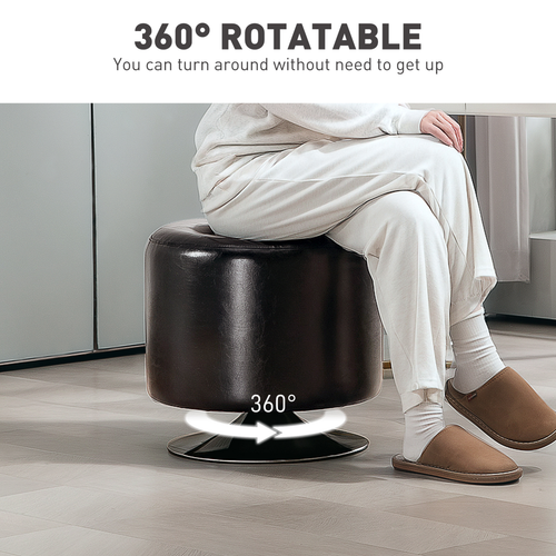 The Furniture Hubs 360° Swivel Foot Stool PU Footstool