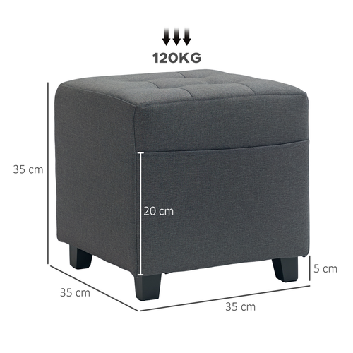 The Furniture Hubs Small Padded Square Ottoman Footstool