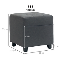 The Furniture Hubs Small Padded Square Ottoman Footstool