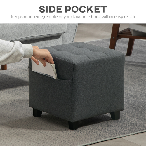 The Furniture Hubs Small Padded Square Ottoman Footstool