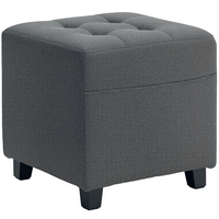 The Furniture Hubs Small Padded Square Ottoman Footstool