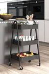 The Furniture Hubs 3-Tier Rolling Kitchen Storage Cart