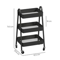 The Furniture Hubs 3-Tier Rolling Kitchen Storage Cart