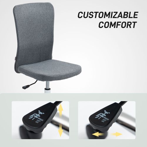 The Furniture Hubs Armless Computer Desk Chair, Makeup Vanity Chair