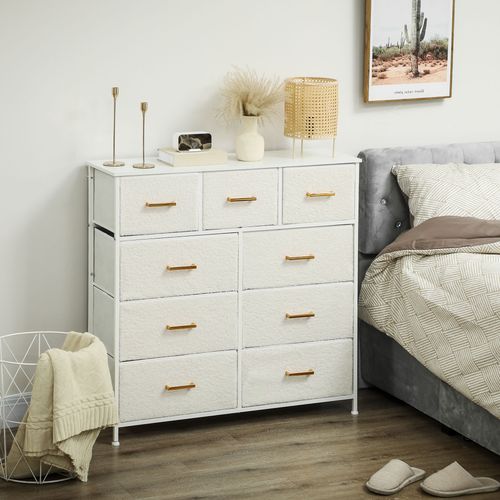 The Furniture Hubs Cream Storage Unit with 9 Stylish Drawers