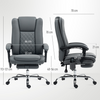 HOMCOM Grey PU Leather Reclining Massage Office Desk Chair