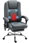 HOMCOM Grey PU Leather Reclining Massage Office Desk Chair