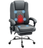 HOMCOM Grey PU Leather Reclining Massage Office Desk Chair