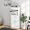 HOMCOM Black Shoe Cabinet with 4 Drawers, Stores 18 Pairs