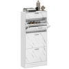 HOMCOM Black Shoe Cabinet with 4 Drawers, Stores 18 Pairs