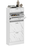 HOMCOM Black Shoe Cabinet with 4 Drawers, Stores 18 Pairs