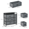HOMCOM 3-Tier Fabric Bedroom Dresser with 7 Foldable Drawers, Grey