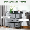 HOMCOM 3-Tier Fabric Bedroom Dresser with 7 Foldable Drawers, Grey
