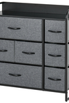 HOMCOM 3-Tier Fabric Bedroom Dresser with 7 Foldable Drawers, Grey