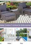 5 Pcs Rattan Furniture Set, Steel Frame-Grey