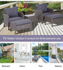 5 Pcs Rattan Furniture Set, Steel Frame-Grey