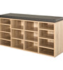 14-Compartment Shoe Storage Rack with Cushion Seat, Adjustable Shelves, and Solid Frame
