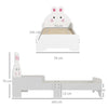 Rabbit-Designed Toddler Bed – White