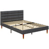 Upholstered Double Bed Frame with Wooden Slats | The Furniture Hubs
