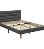 Upholstered Double Bed Frame with Wooden Slats | The Furniture Hubs