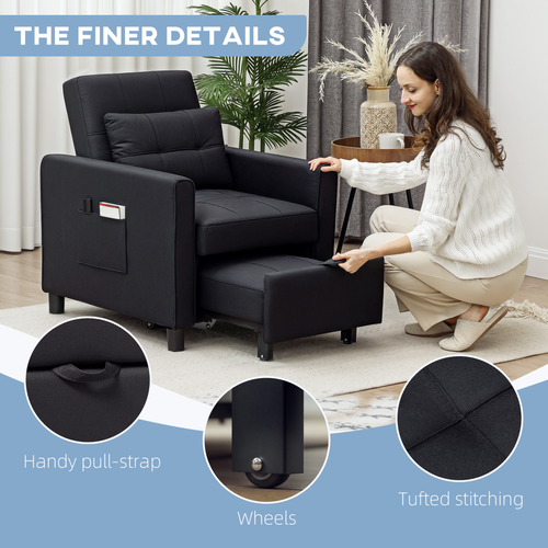The Furniture Hubs Folding Sleeper Chair Bed with Pillow