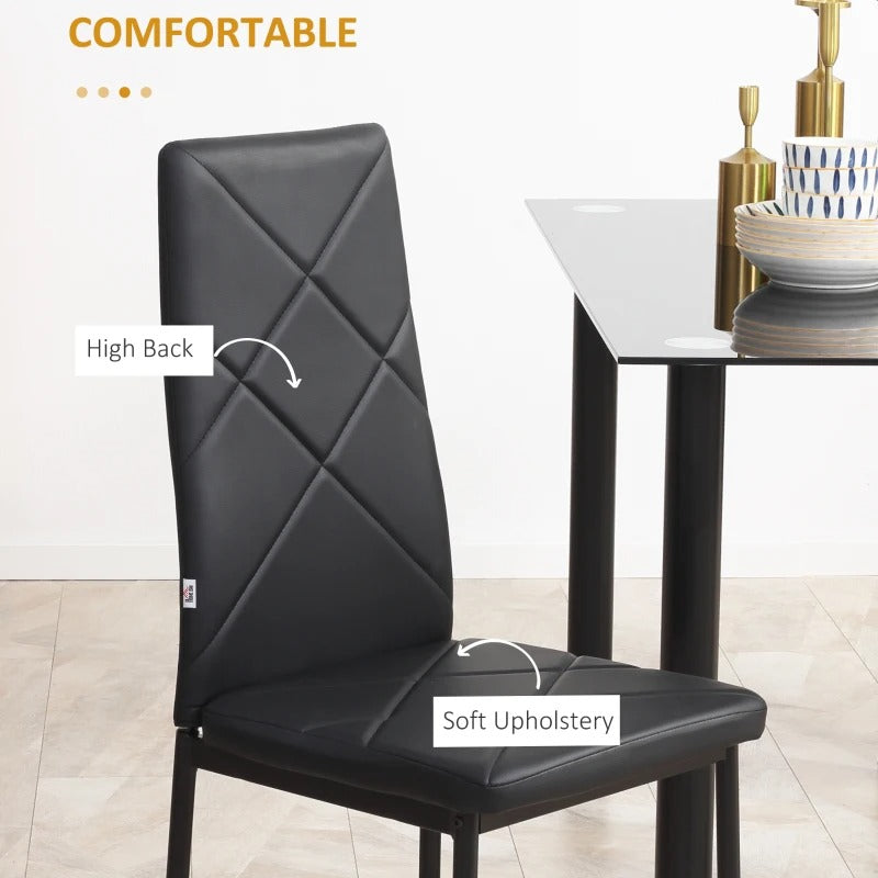 Set of 4 Faux Leather Dining Chairs