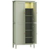 Tall Pantry Cupboard with Motion Sensor LED Light – Freestanding Kitchen Storage Cabinet