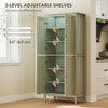 Tall Pantry Cupboard with Motion Sensor LED Light – Freestanding Kitchen Storage Cabinet