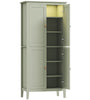 Tall Pantry Cupboard with Motion Sensor LED Light – Freestanding Kitchen Storage Cabinet