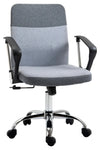 Vinsetto Office Chair Linen Fabric Swivel Computer Desk Chair Home Study Adjustable Chair with Wheels