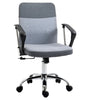 Vinsetto Office Chair Linen Fabric Swivel Computer Desk Chair Home Study Adjustable Chair with Wheels